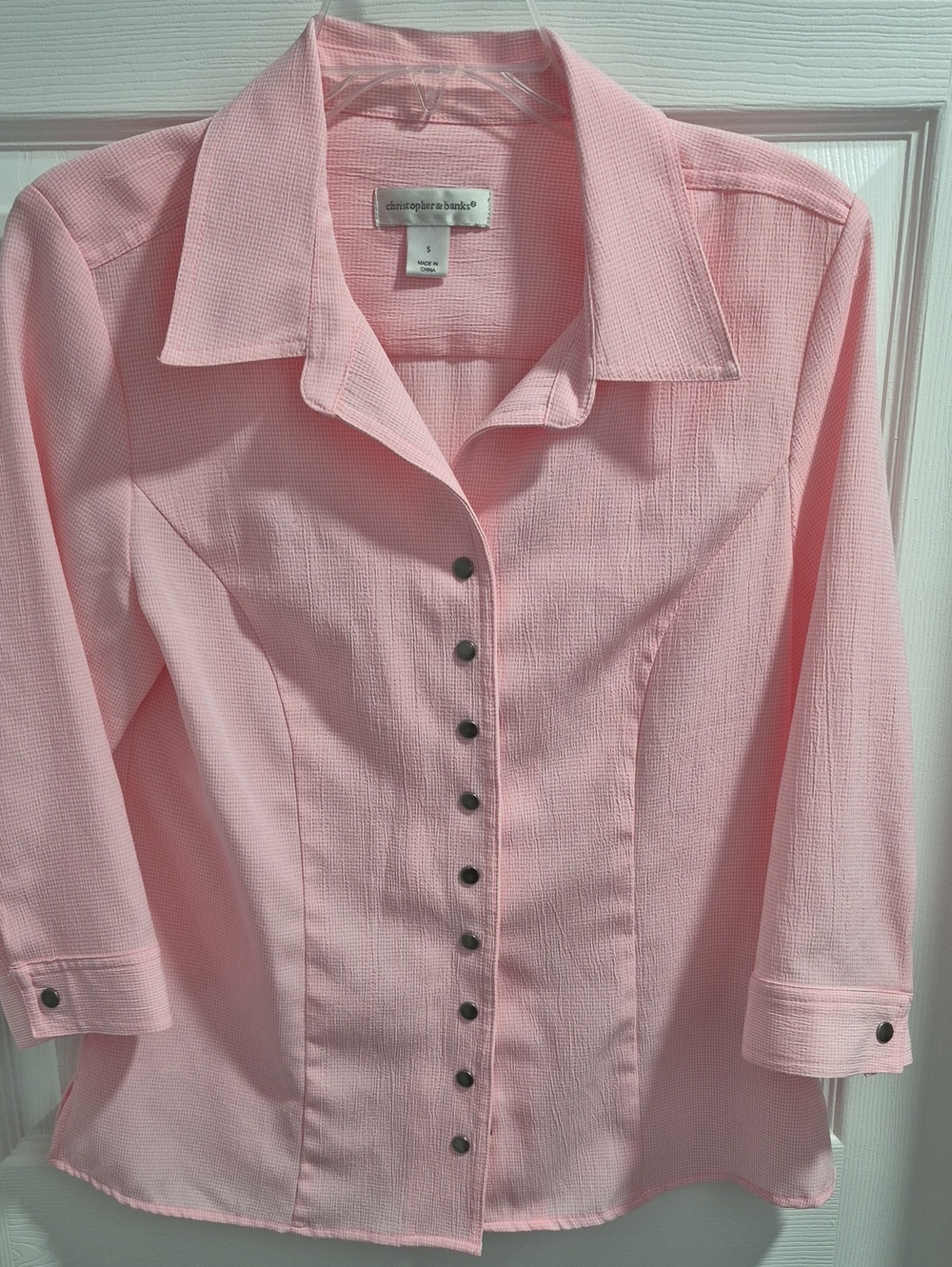 Christopher & Banks Soft Pink Button-Down Blouse